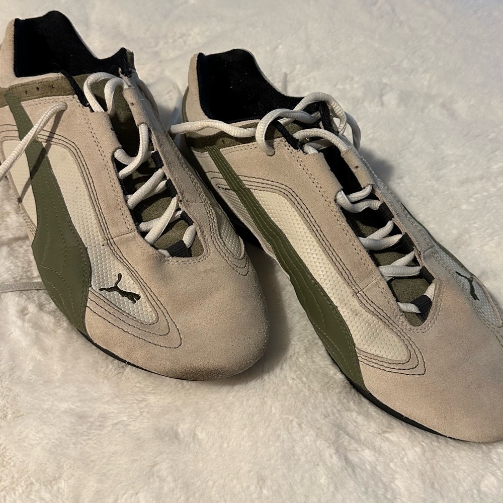 Puma Men's Beige and Olive Athletic Shoes